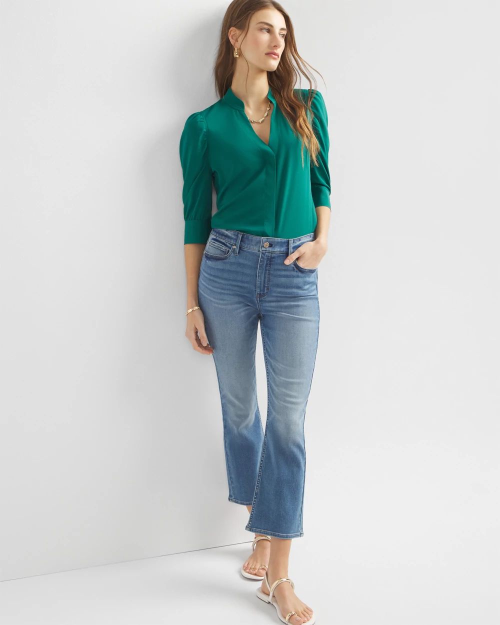 High-Rise Everyday Soft Crop Bootcut Jeans | White House